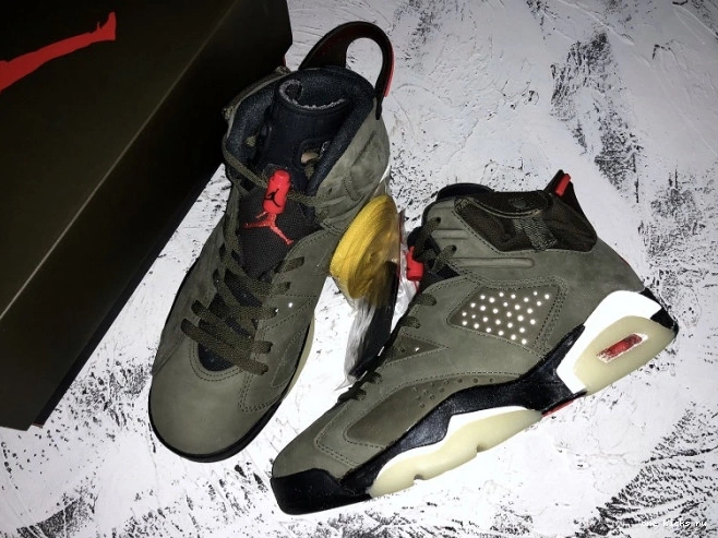 Rep CN1084-200 Travis Medium Scott x Air 6 Olive Jordan 0720